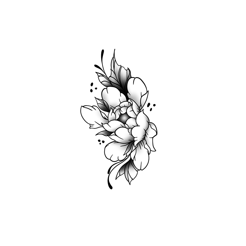 Flash tattoo Pivoine 1
