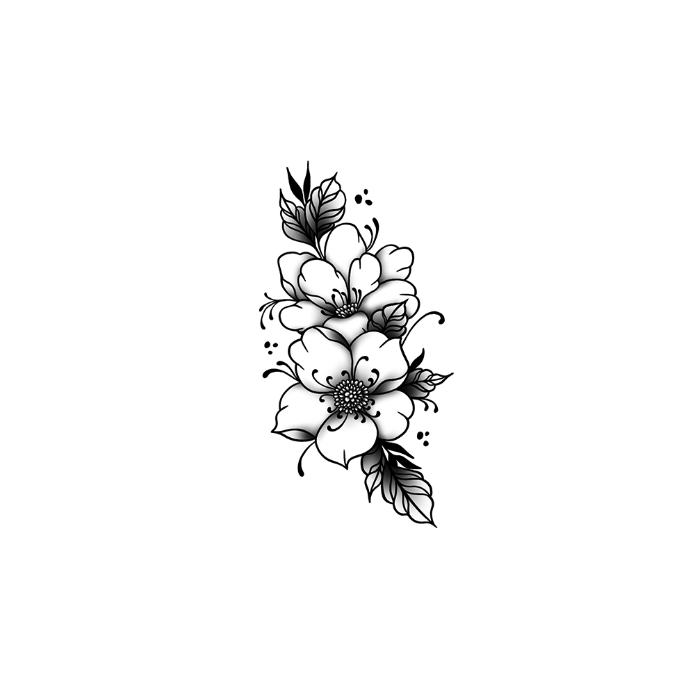 Flash tattoo Pivoine 2