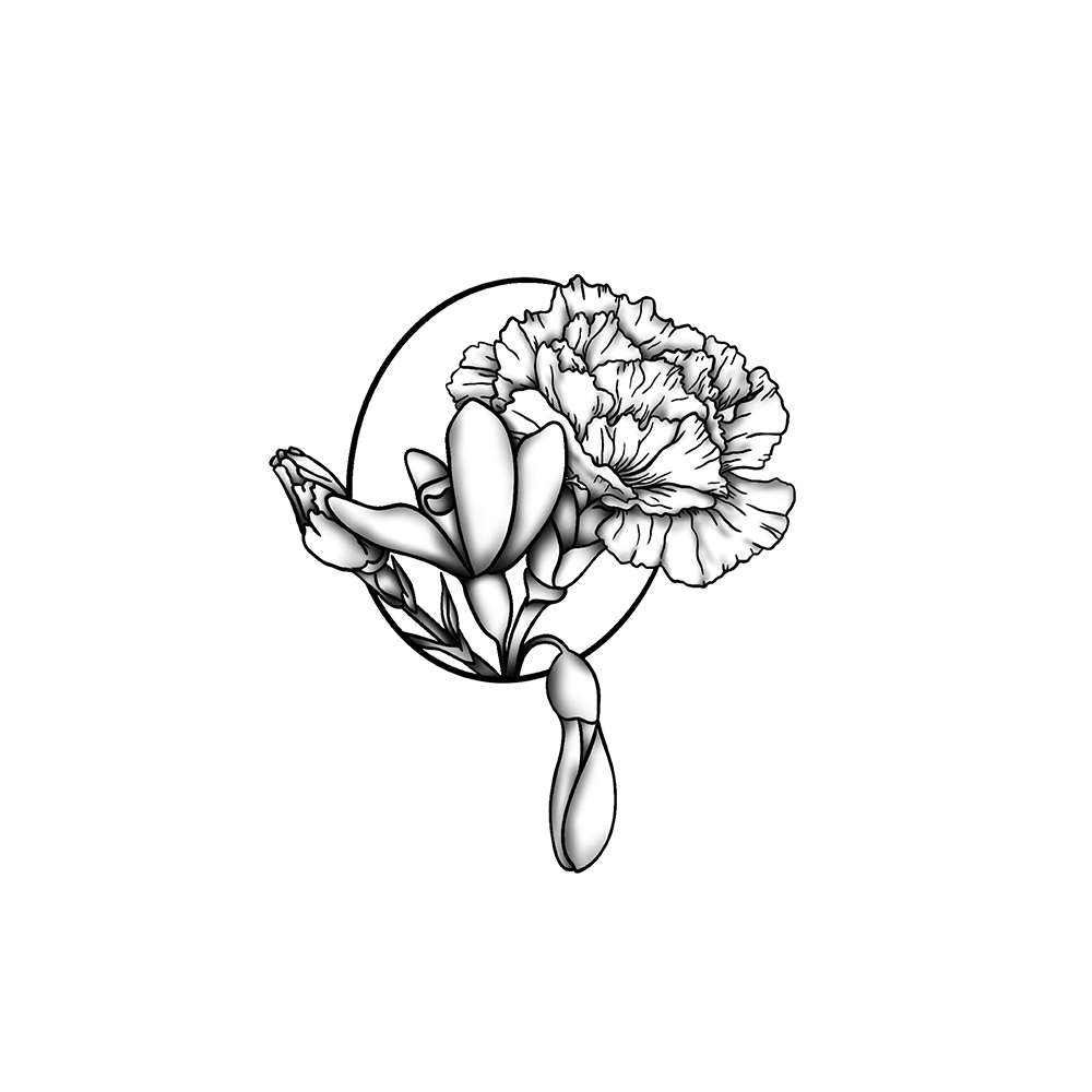 Flash tattoo Bouquet fleur
