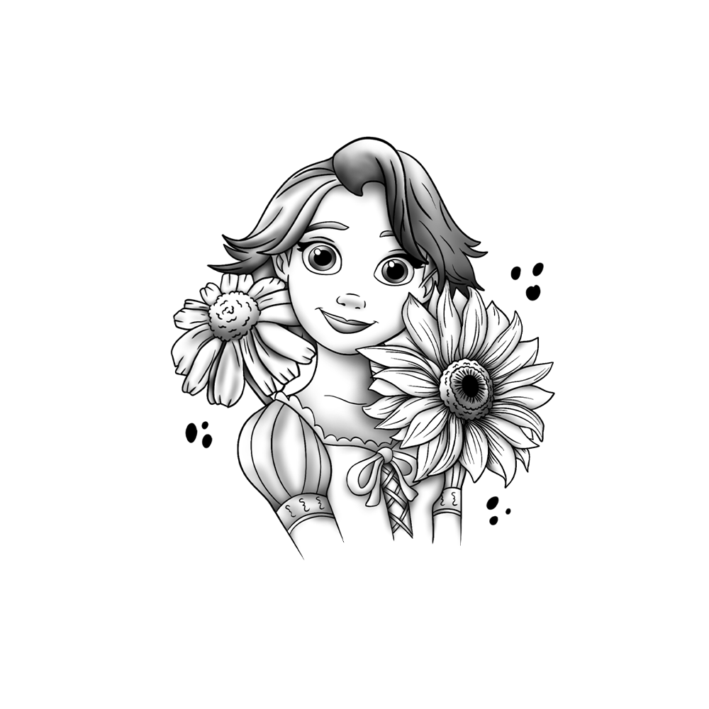 Flash tattoo Raiponce : Juin