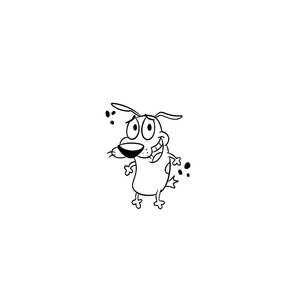 Flash tattoo Courage le chien froussard