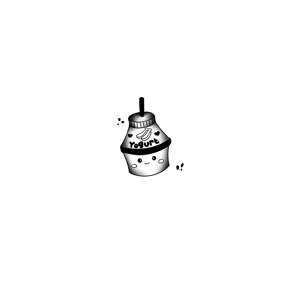 Flash tattoo Yaourt Kawaii
