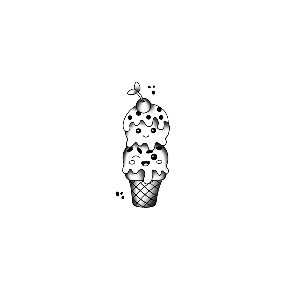 Flash tattoo Glace Kawaii