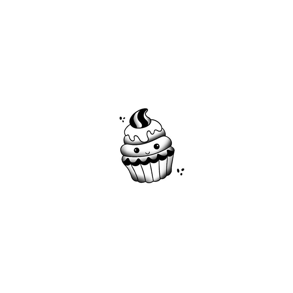 Flash tattoo Cupcake Chocolat Kawaii