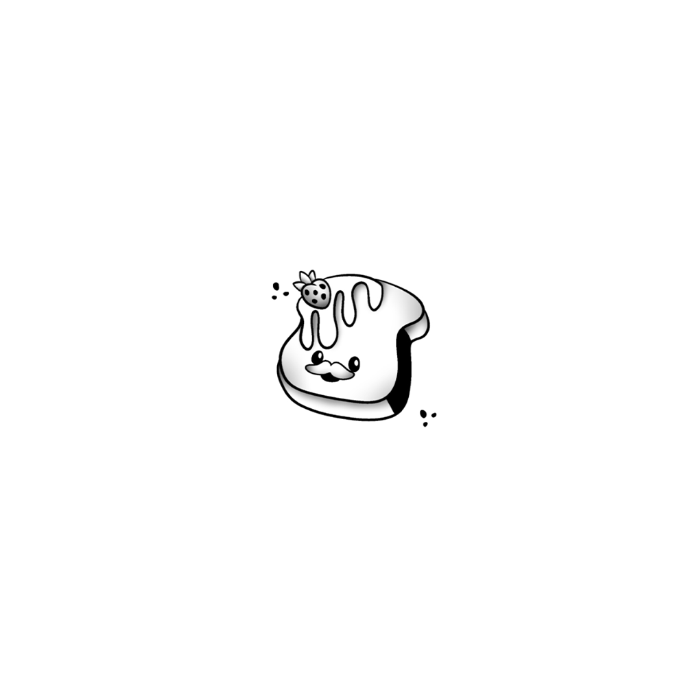 Flash tattoo Tartine Fraise Kawaii