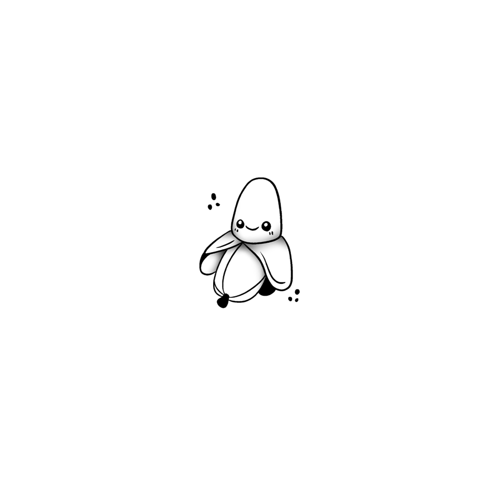 Flash tattoo Banane Kawaii