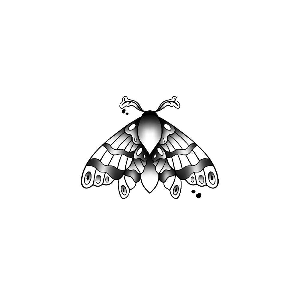 Flash tattoo Papillon 40
