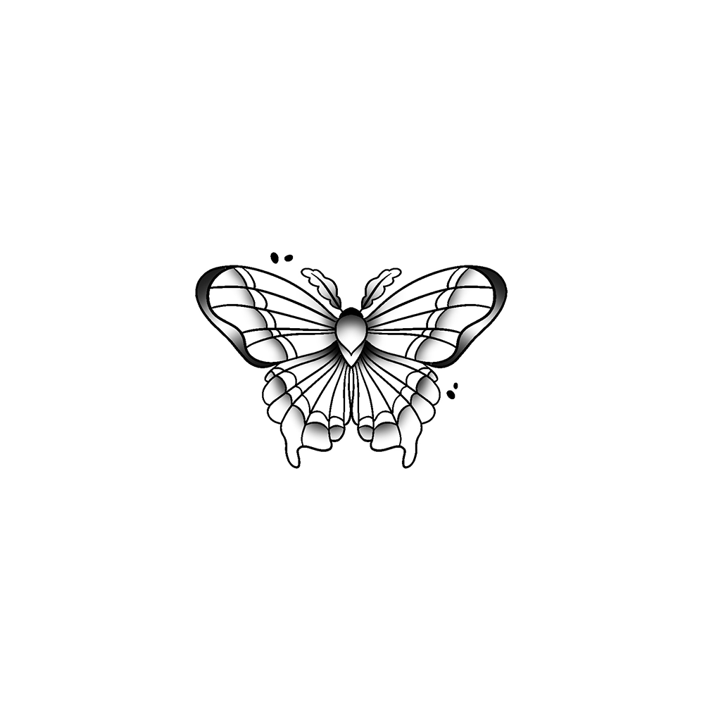 Flash tattoo Papillon 44